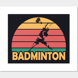 Retro Badminton Shirts Shuttlecock Player Gift Posters and Art